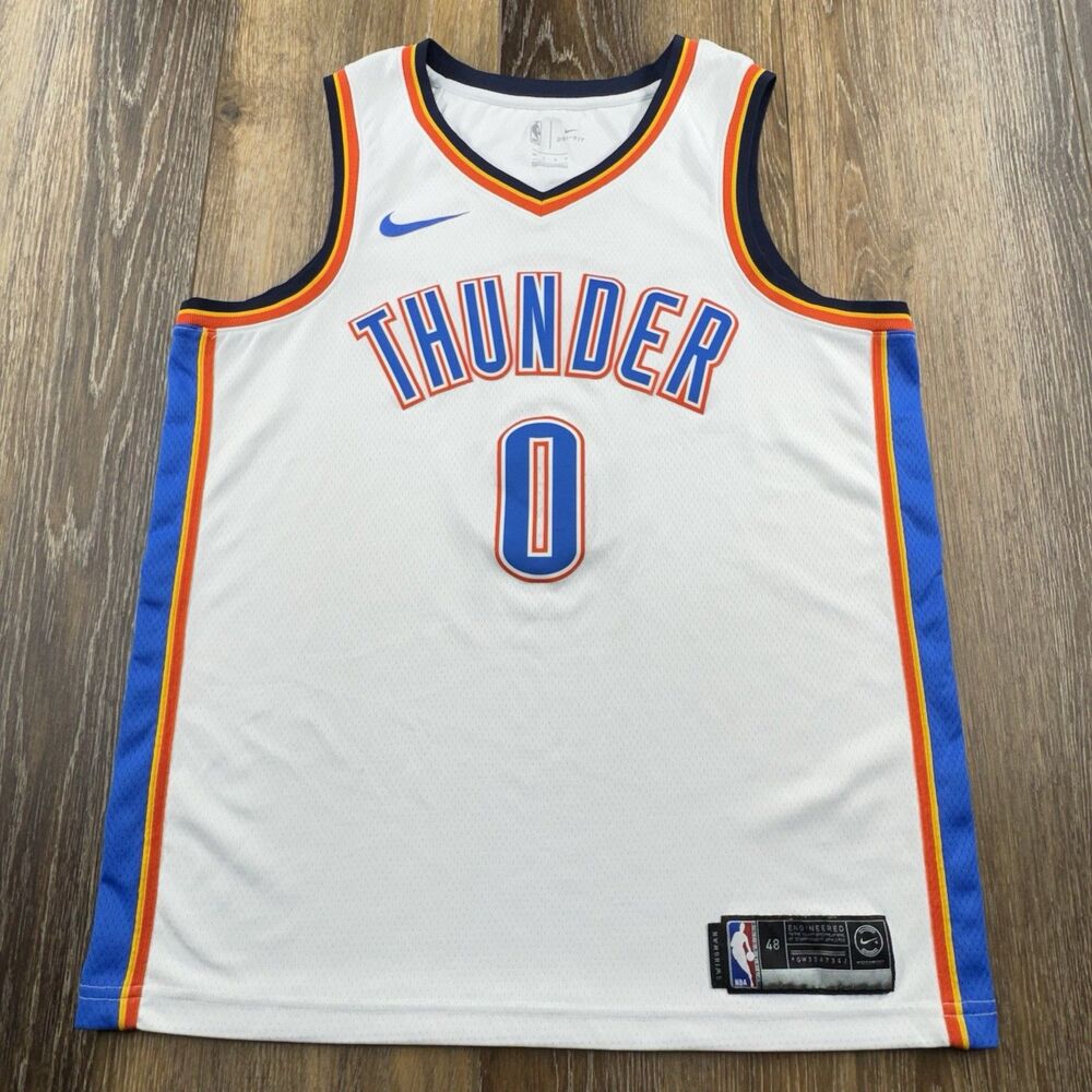 Nike Russell Westbrook Jersey Mens 48 White Oklahoma City Thunder NBA Swingman